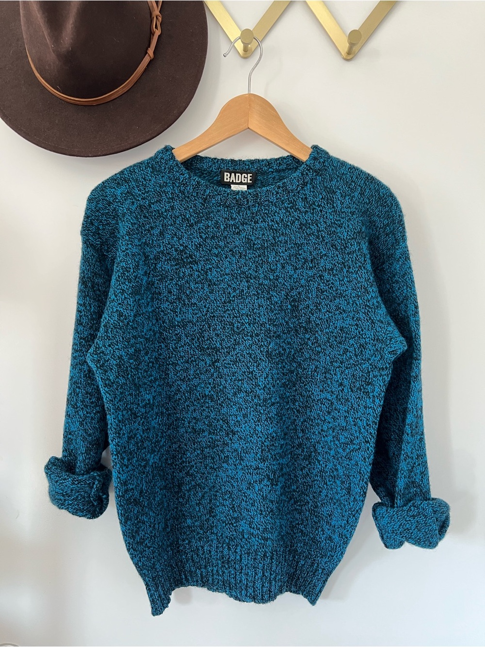 Vintage Blue Marled Wool Sweater